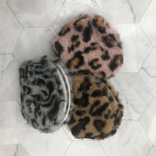 Fur Leopard Color Zipper Wallet