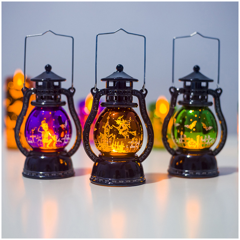 Jubilee Halloween decoration small oil Lamp Halloween retro Laser Lantern Creative Bar Ghost Festiva