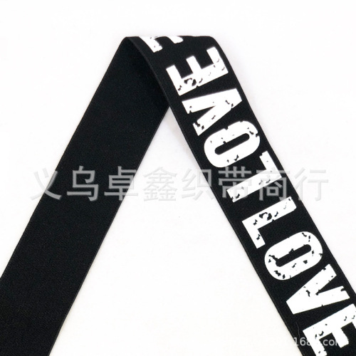 [factory direct sales] spot love letter printing rubber pattern waist elastic ribbon color root elastic headband