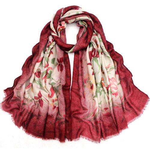 new scarf wholesale soft silk cotton printing scarf ink orchid printing scarf women‘s scarf shawl