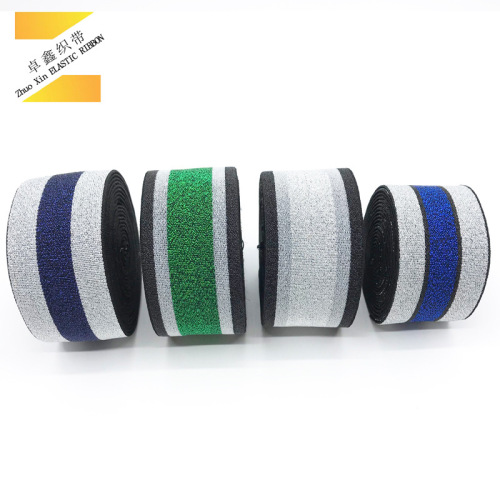 [Factory Direct Sales] Customized Colored Gold and Silver Silk Stripes Mixed Color Elastic Band Elastic Rubber Band Shoes Swimsuit Bag