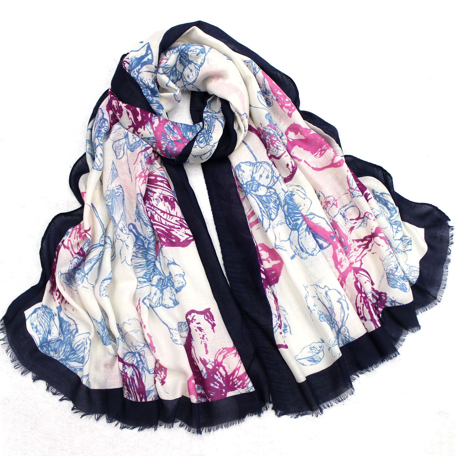 Factory Direct Sales New Scarf Wholesale Soft Silk Cotton Pr...