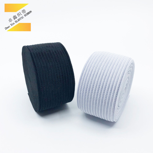 [Factory Direct Sales] Spot Straw Hat Elastic Elastic Band Export Black and White Root Thick Thread Elastic Meshbelt