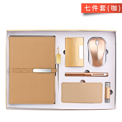 business loose-leaf a5 notebook signature pen charging treasure wireless mouse business card case gift set custom logo