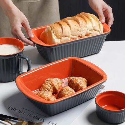 Orange Oblong Circular baking tray under color Tableware oven special baking tray