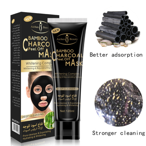 Cross-Border AI Chun Bamboo Charcoal Tear and Pull Black Mask Shrink Pores Blackhead Nourishing Skin Foreign Trade Exclusive