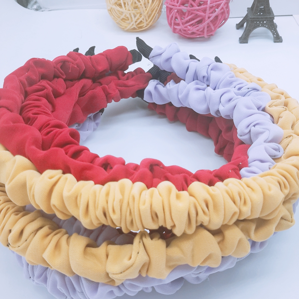 Vintage silk drape hair hoop French Satin head hoop solid co...