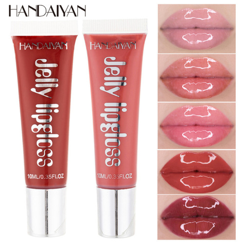 handaiyan Candy Color Jelly Lip Gloss Glass Lip Gloss Mirror Moisturizing Lip Jelly Doodle Lip Glaze Lip Protection 