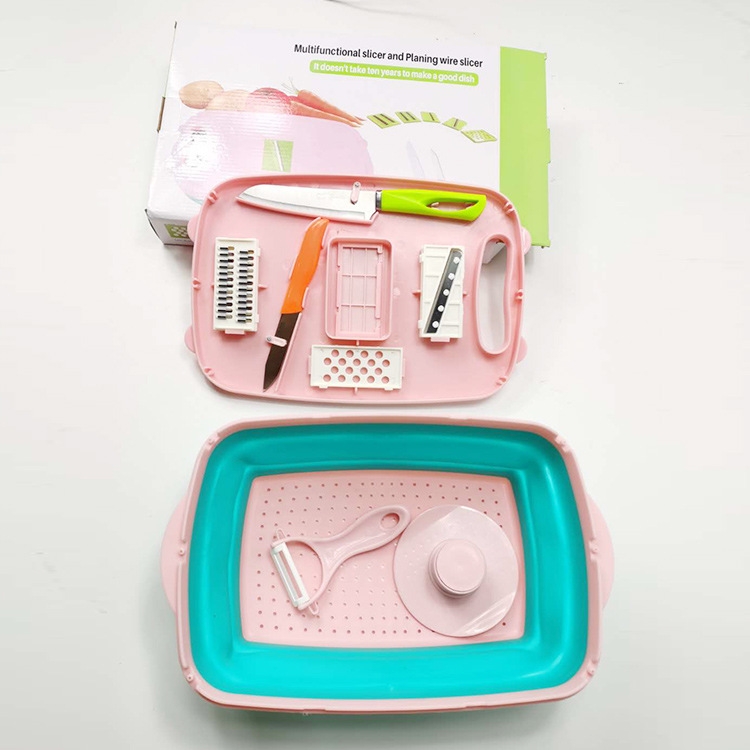 S73-Multi-Function Cutting Board Fruit and Vegetable Doctor Blade Wipe Mashed Garlic Grater Drain St