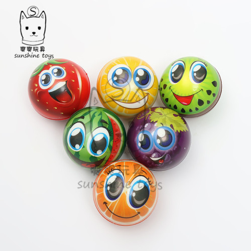 6.3cm New Fruit Expression Pu Ball Sponge Pressure Foaming Babies and Children‘s Toys Ball Factory Wholesale Solid