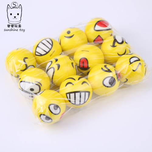 10cmpu ball expression smiley face full print ball vent toy sponge foam ball smiley face stress ball children‘s toy