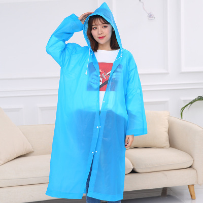 Portable PEVA Frosted non-disposable Raincoat adult thickening ening ening men's and women's Riding Mountain Poncho Long