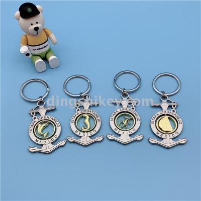 Guangdong Zinc Alloy Key Ring Metal Small Pendant Keychain Rudder Swivel Keychain Keychain