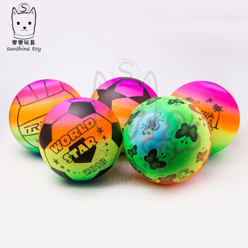 9 inch pvc rainbow volleyball promotion gift gift ball inflatable children‘s toy stall beach ball manufacturers