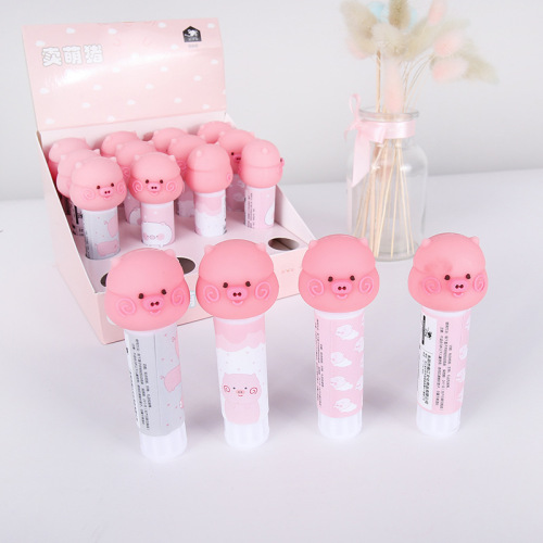 8G Sell Cute Pig Modeling Solid Glue Customized Student Children Solid Glue Stick White Factory Direct Sales
