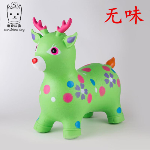 factory direct painted pvc plus size children‘s inflatable toy mount stall wholesale thickened music jumping horse