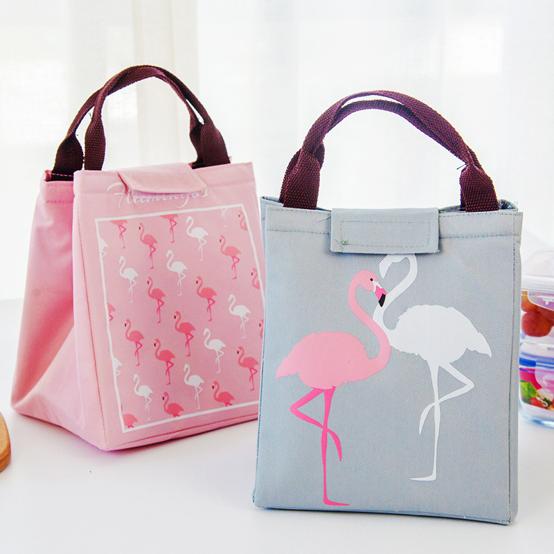 Large flamingo bento bags hand held as Bag Aluminum Foil co...