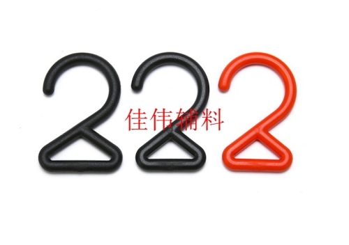 Factory Direct Sales Plastic Hooks Pom Plastic 2-Word Hook Tent Hoop 20MM 25mm Question-Mark-Shaped Hoy 6 Points Z