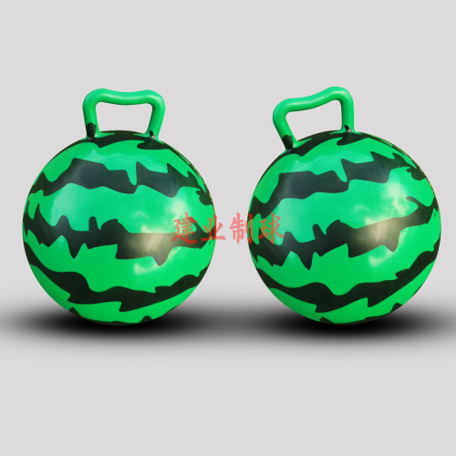 9-inch thickened pvc inflatable ball wholesale children‘s inflatable toy racket ball handle watermelon ball