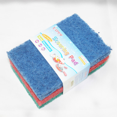 厂家直销 彩色百洁布 刷锅洗碗百洁布 厨房清洁用品批发 3片装