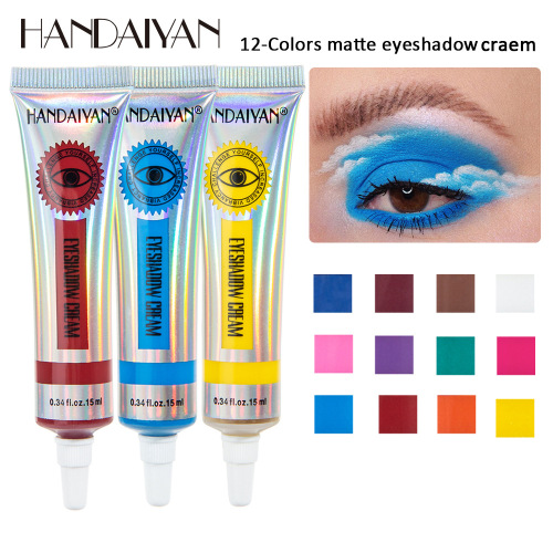 handaiyan han daiyan cross-border hot selling 12-color matte color eye shadow cream lasting not easy to fade eye shadow cream