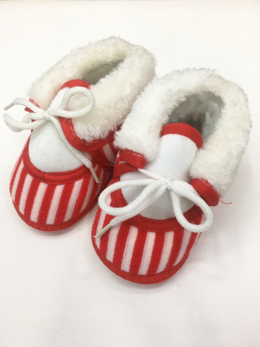Baby Shoes Striped Cotton Shoes Cloth Shoes High-Top Super Soft Baby Shoes Toddler Shoes Manufacturers