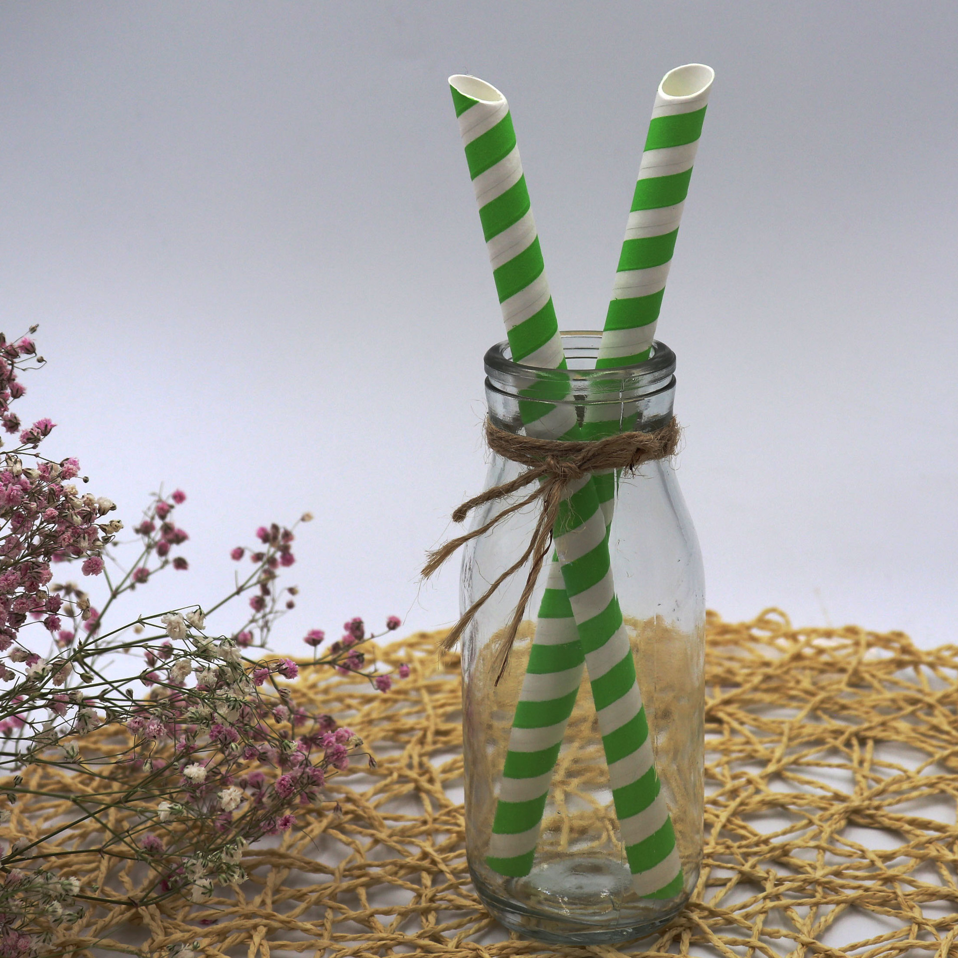 珍惜奶茶粗派对新奇彩色创意艺术饮料条纹切口降解环保纸吸管