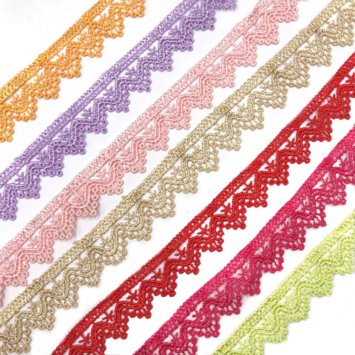 Best-Selling in Stock Multi-Color Wavy Width 1.8cm Polyester Silk Water Soluble Lace DIY Clothing Sccessories Doll Accessories 