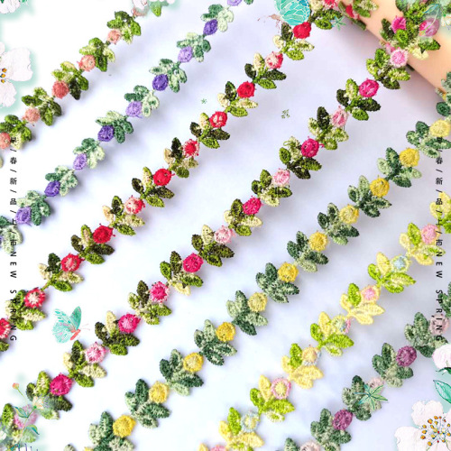 new spot 1.5cm environmental protection colorful water soluble lace diy headdress bracelet decoration accessories embroidery water soluble lace