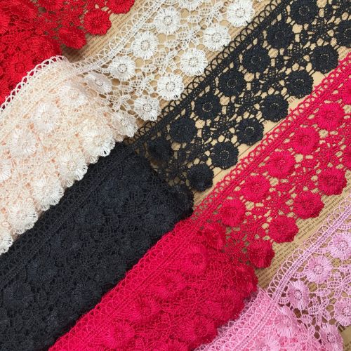 Factory Direct Sales Korean Water Soluble Polyester Silk lace 6.5cm Environmental Protection DIY Sofa Cushion Decoration Accessories Lace Lace