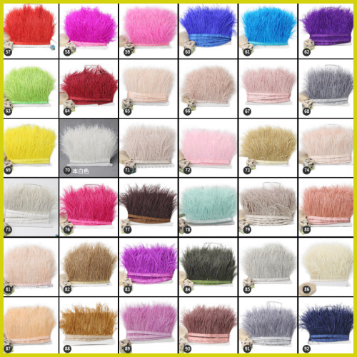 spot wholesale 51 colors ostrich feather cloth edge 8-10cm wedding clothing accessories color handmade diy accessories