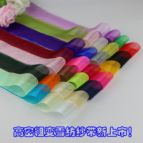4cm wide transparent chiffon ribbon hair accessories ribbon gift packaging ribbon flower packaging ribbon wholesale