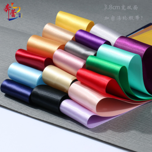 3.8cm encryption polyester ribbon ribbon ribbon ribbon rose material 4cm wide packaging hair accessories ribbon double-sided