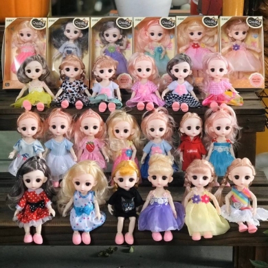 厂家直销小女孩过家家套装玩具公仔6寸3d眼可爱玩偶娃娃 地摊热卖