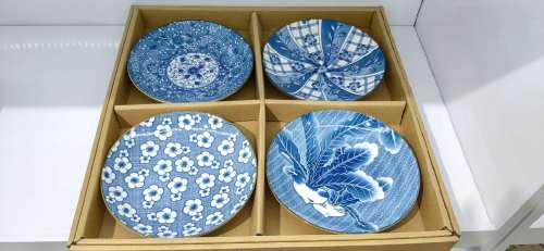 Gift Bowl Set Japanese Creative Household Tableware Set Blue and White Porcelain Plate Gift Box Activity Gift Tableware