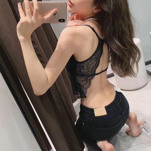TikTok Popular Sexy Lace Vest Sling Backless Bottoming All-Match Wrapped Chest Tube Top