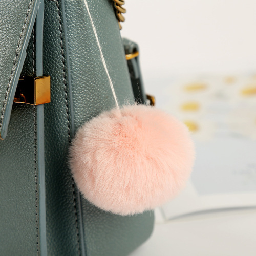Creative Imitation Rabbit Fur Ball Women‘s Bag Hanging Parts with Rope Textile Accessories Pompons Factory Supply