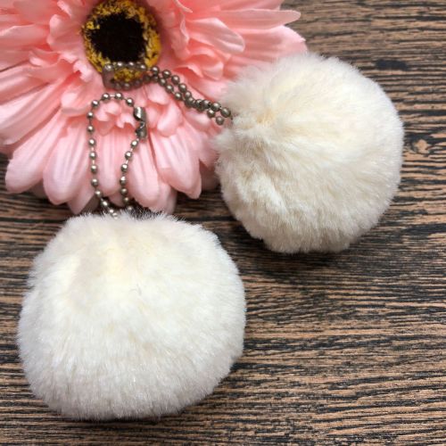 manufacturers supply cloth bag ball with chain imitation rabbit fur short plush fur ball pendant diy sample customization