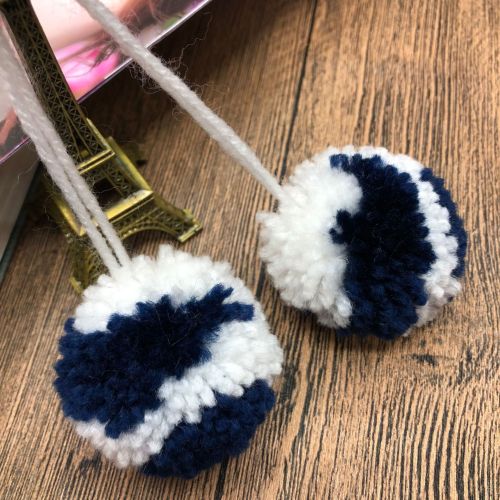 double Color Hair Ball with Rope Wool Ball Mixed Color Hair Ball Acrylic Ball DIY Hair Ball Accessories
