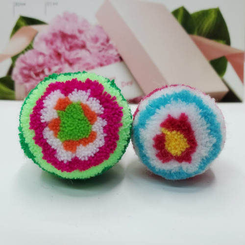 Manufacturers Supply New Mixed Color Striped Hair Ball round Cashmere Pattern Hair Ball DIY Clothing Accessories Customization