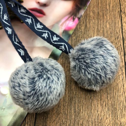 manufacturers supply handmade ribbon short plush cloth bag ball pompons fur ball diy accessories accessories pendant
