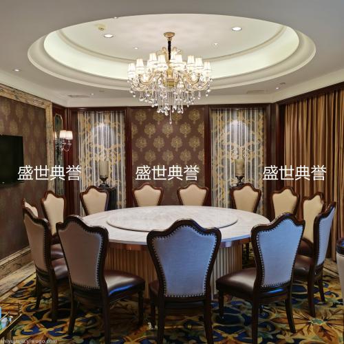 shandong yantai hotel box marble electric dining table restaurant european-style automatic turntable 20-person dining table large round table