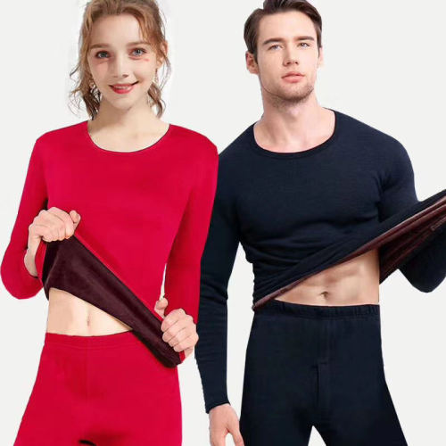 thermal underwear unisex thickened fleece-lined long john heating autumn suit autumn and winter