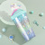 water botterA Beautiful summer crushed ice cup girl Unicorn Ice cup double refrigeration lovely fresh plastic straw