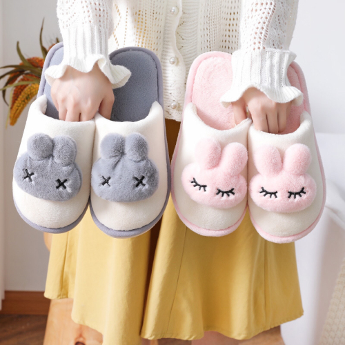 new home cotton slippers cute bunny cartoon cute women‘s home indoor wooden floor slippers
