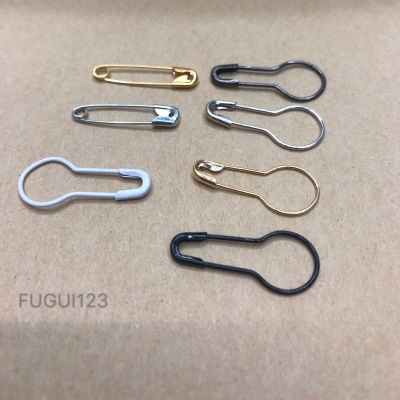 Metal Safety Pin Clothing Hang Tag Hanging Rope Brooch Pin Gold And Silver Pin 