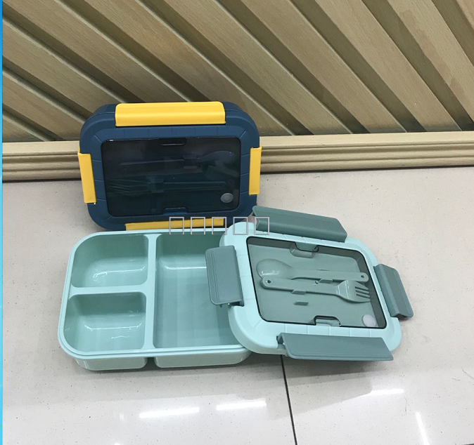 Pp Open Cover Three-Grid Deepening Lunch Box Lunch Box Bento Box