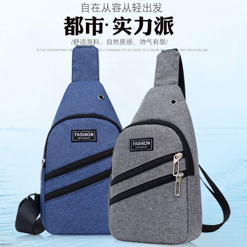 Factory Direct Sales Summer New Men‘s Chest Bag Zipper Chest Bag Nylon Cloth Cross-Shoulder Bag Crossbody Bag
