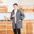 New Fashion Adult Fleece-Lined Thickened Waterproof Smock Lengthened Men's Labor Protection Long Sleeve Hood Zipper Work Clothes Small Apron