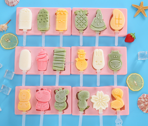 Silicone Ice Cream Mold Children‘s Home Homemade Sorbet DIY Ice Cream Mold Cross-Border with Lid Ice Candy